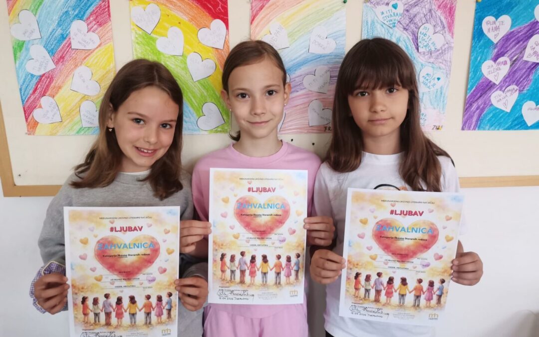 Naši učenici sudjelovali na međunarodnom likovno-literarnom natječaju na temu „Ljubav“